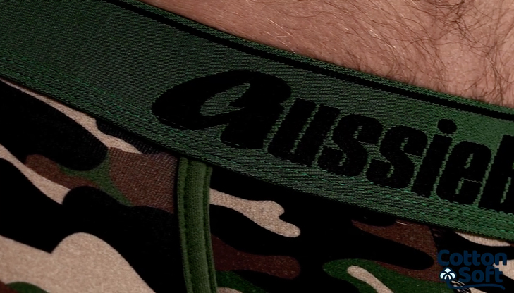 Boxerky AussieBum CottonSoft Camo Green Hipster2